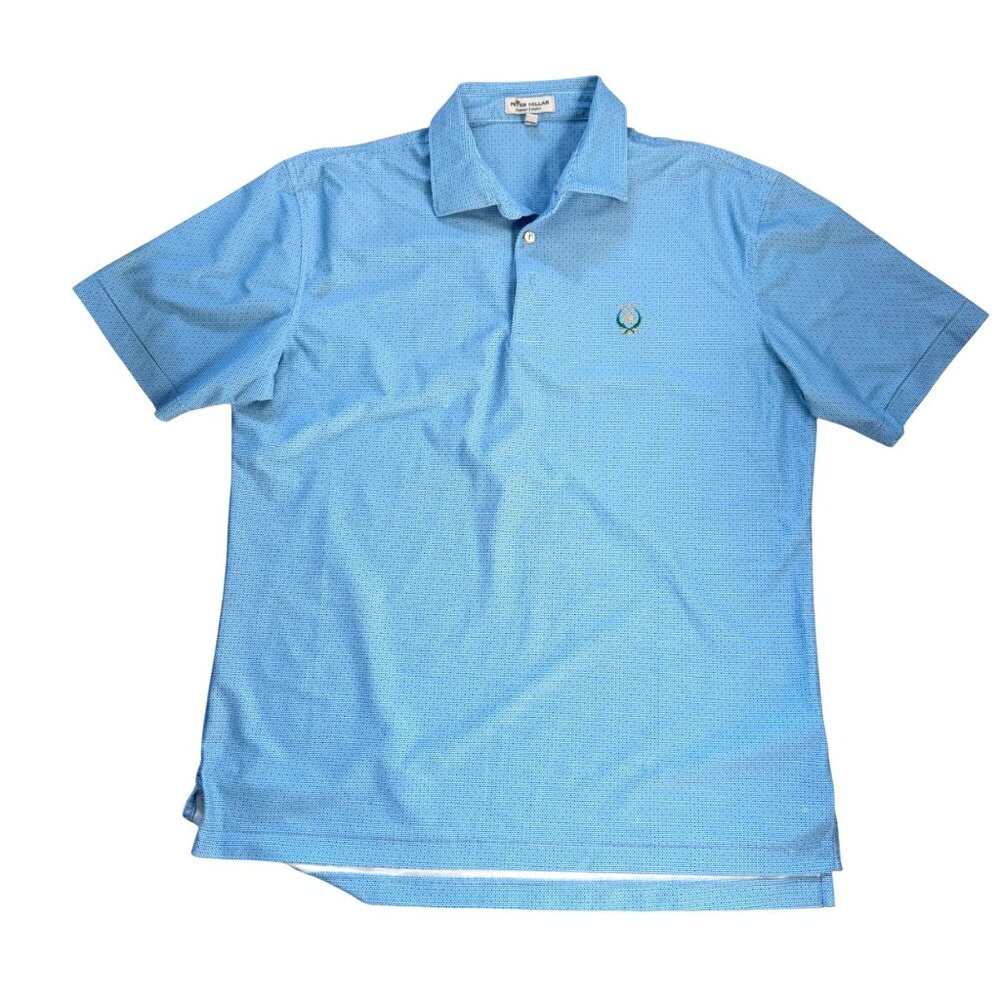 Peter Millar Men's Golf Polo Shirt Sz M Blue Summer Comfort Stretch Short Sleeve